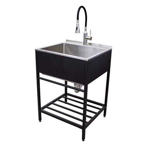 stainless steel laundry sink cabinet|freestanding stainless steel utility sink.